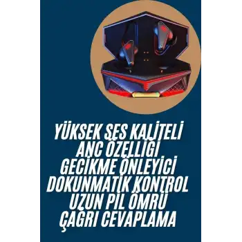 Profesyonel TWS Işıklı Kablosuz Bluetooth Kulaklık  Kulaklığı