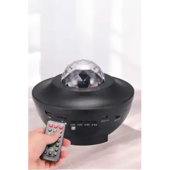 Projektör Yıldız Gece Lambası Disko Topu Bluetooth Bağlantılı Taşınabilir Şarjlı