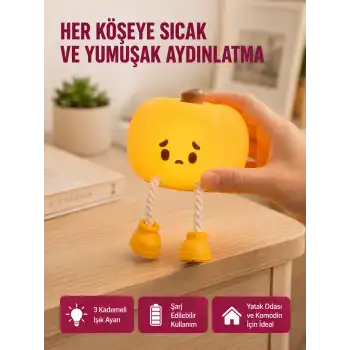Pumpkin LED Night Light Dokunmatik Şarjlı Silikon Gece Lambası Yeni Nesil