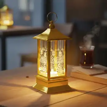 Ramazan Temalı Gold Kare Kubbe LED Lamba
