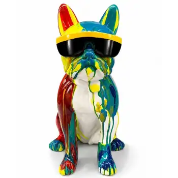 Renkli Dekoratif Polyester Bulldog Köpek Figürü Alk5472