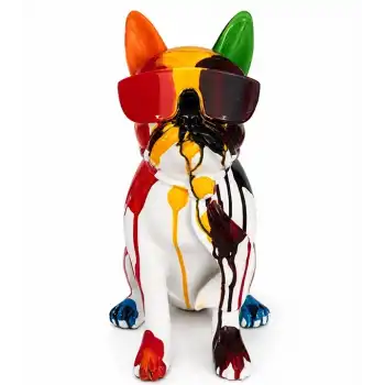 Renkli Dekoratif Polyester Bulldog Köpek Figürü Alk5473