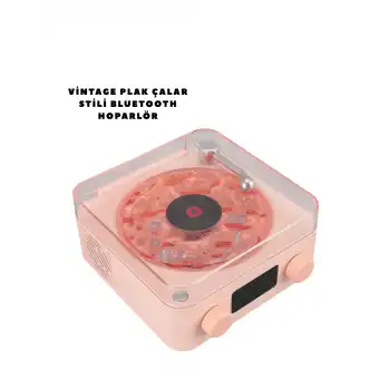 Retro Bluetooth Hoparlör PEMBE