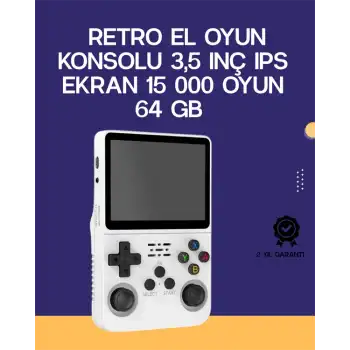 Retro El Konsolu 64 GB – 15.000 Oyun, Geniş Platform Desteği, 3.5” IPS Ekran