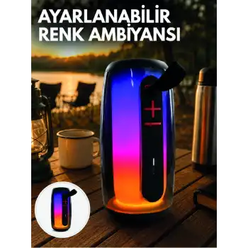 RGB Aydınlatmalı Kablosuz Bluetooth Hoparlör USB Bellek TF Kart Destekli