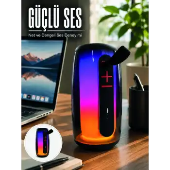 RGB Işıklı Bluetooth Hoparlör Güçlü Ses Type-C Şarjlı Taşınabilir Kablosuz Speaker