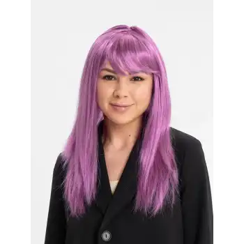 Rose Pembe Düz Kesim Peruk