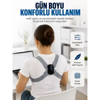 Şarjlı Akıllı Dik Duruş Destek Aparatı Ayarlanabilir Omuz Bandı
