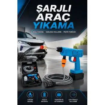 Şarjlı Oto Yıkama, Bahçe Sulama Tabancası Makinesi Yüksek Basınçlı