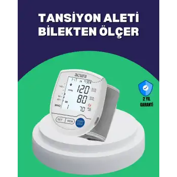 Şarjlı ve Pilli Bilek Tansiyon Ölçer Dijital Ekran Hafıza Kayıtlı