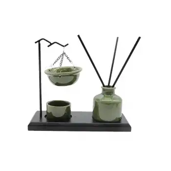 Seramik Buhurdanlık & Oda Kokusu Difüzör Seti – 3lü