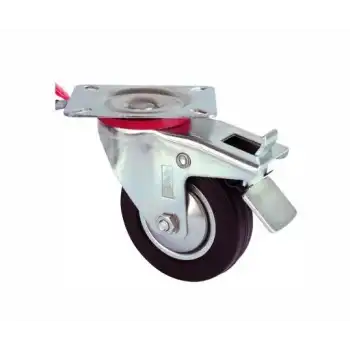 Servis Tekeri - Tablalı Frenli Siyah Döner - Çap 150 Mm