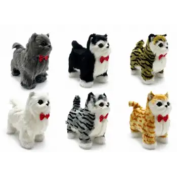 Sesli Hareketli Yürüyen Peluş Kedi Alk3389