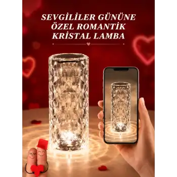 Sevgililer Günü İçin Hediye Kristal Lamba Sevgiliye Hediye USB Şarjlı Gece Lambası (Kopya)