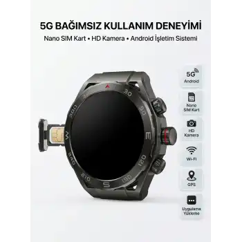 SIM Kartlı 5G Android Akıllı Saat HD Kamera Wi-Fi GPS Uygulama Yükleyebilen