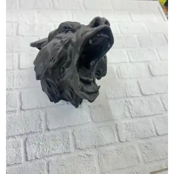 Siyah Ayı Duvar Süsü Dekoratif Asılabilir Heykel Ev Ofis Aksesuarı