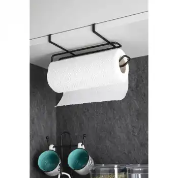 Siyah Dolap İçi Kağıt Havluluk Askı