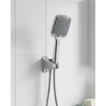 Siyah Duş Seti El Duşu Başlığı Spiral Hortum ve Duvar Askısı Banyo Duş Seti
