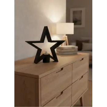 Siyah Yıldız Şeklinde Mumluk Loş Işık Dekor Aksesuarı
