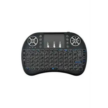 Smart Tv Box Ps3 Uyumlu Kablosuz Dokunmatik Işıklı Şarjlı Touchpadli Mini Q Klavye