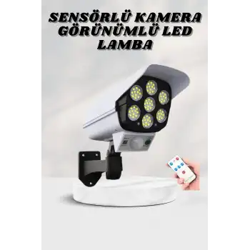 Solar Lamba Kamera Görünümlü Duvar Lambası Dönebilen Bahçe Aydınlatması