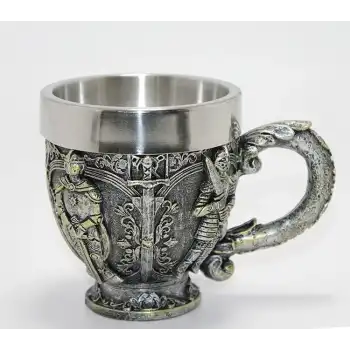 Şövalye Kabartmalı 3d Paslanmaz Çelik Kupa Bardak Alk4477