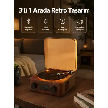Stereo Bluetooth Hoparlör – Gece Lambalı ve Saat Göstergeli Yeni Nesil