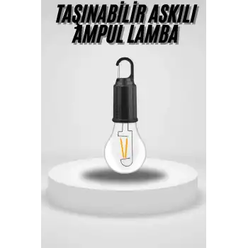 Taşınabilir Askılı Ampul Kamp Lambası Askılı Type-C Şarjlı Bahçe Lambası