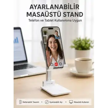 Taşınabilir Masaüstü Telefon Tutucu Ayarlanabilir Yükseklik Yeni Nesil