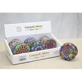 Taşlı Yuvarlak El Aynası Kalın Alk3757