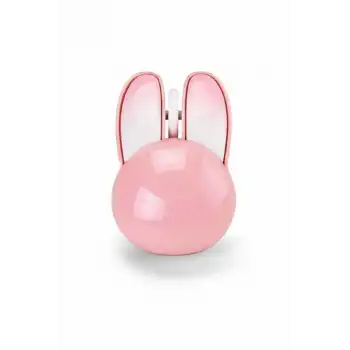 Tavşan Figürlü Kablosuz Mouse Pil Dahil Etiket Hediyeli Pembe