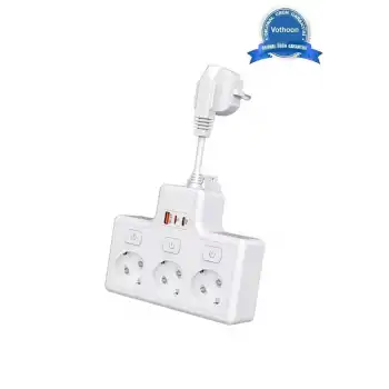 Termal Akım Korumalı 3’lü Duvar Tipi Priz 1x Usb 2x Type-c Çıkışlı Grup Priz Çoğaltıcı (3500w)