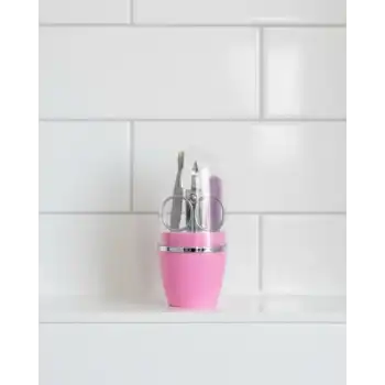 Tırnak Bakım Manikür Pedikür Seti 4 Parça Pembe Pratik Günlük Kullanım
