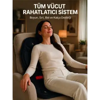 Titreşimli Isıtmalı Koltuk Tipi Masaj Minderi Ergonomik Tasarım
