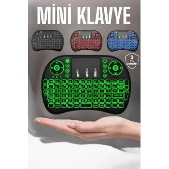 TV Uyumlu Mini Klavye Q Klavye Işıklı Tüm Cihazlara Uyumlu