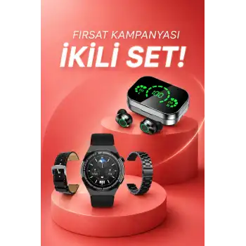 TWS Bluetooth Kulaklık ve Akıllı Saat Uyku Takibi Nabız Ölçer Uzun Pil Ömrü