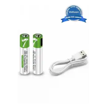 Type-c Şarjlı 800mwh 1.5v Şarj Edilebilir 2’li Aaa İnce Pil - Lityum Iyon Batarya