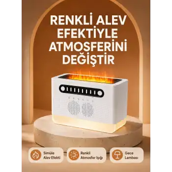 Type-C Şarjlı Kablosuz Hoparlör Beyaz Gürültü ve Atmosfer Işığı