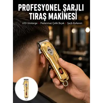 Type-C Şarjlı LCD Ekranlı Profesyonel Saç Sakal Tıraş Makinesi Yeni Nesil