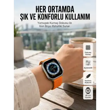 Ultra Max Kordon Kilitli Akıllı Saat Amoled Ekran Titreşimli Çağrı Cevaplayabilen