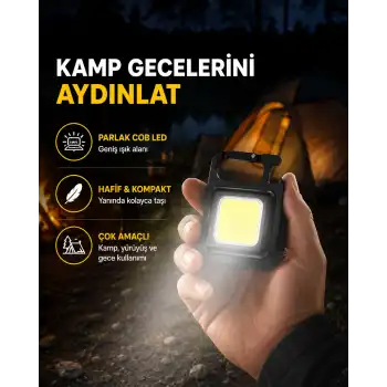 USB Type-C Şarjlı Mini Fener – Manyetik, Katlanabilir ve Şişe Açacaklı Tasarım Yeni Nesil