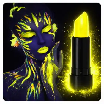 UV Neon Sarı Ruj – Karanlıkta Parlayan Makyaj Boyası