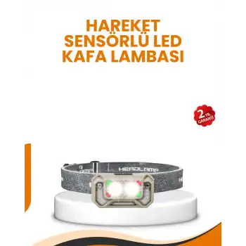 Uzun Menzilli Sensörlü LED Kafa Lambası Kamp ve Yürüyüş