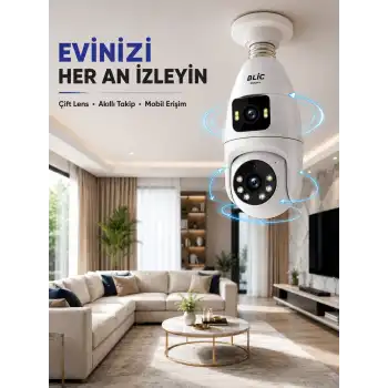 Çift Lens Wi-Fi Ampul Kamera ve Mobil Kontrol Yüksek Çözünürlüklü