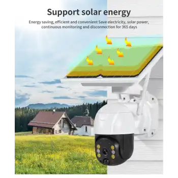 Wifi Uygulamalı Gece Görüşlü Solar Güneş Enerjili Kamera Akıllı Dış Mekan Güvenlik Kamerası