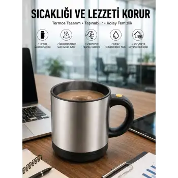 Yazılı Kupa Kendi Kendini Karıştıran Mikser Kupa Termos Bardak