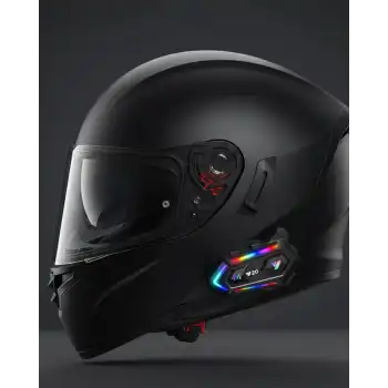 Yeni Nesil Bluetooth 5.3 Motosiklet Intercom RGB Işıklı 1000m Mesafeli