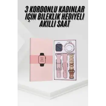 Yeni Nesil Kadın Akıllı Saat Rose Gold Android ve İos Uyumlu