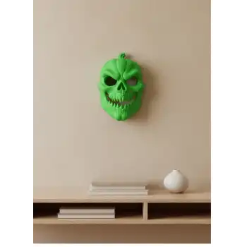 Yeşil Dekoratif Korku Maskesi Duvar Süsü