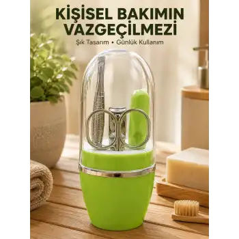 Yeşil Manikür Pedikür Bakım Seti Çok Amaçlı Kişisel Bakım Kiti